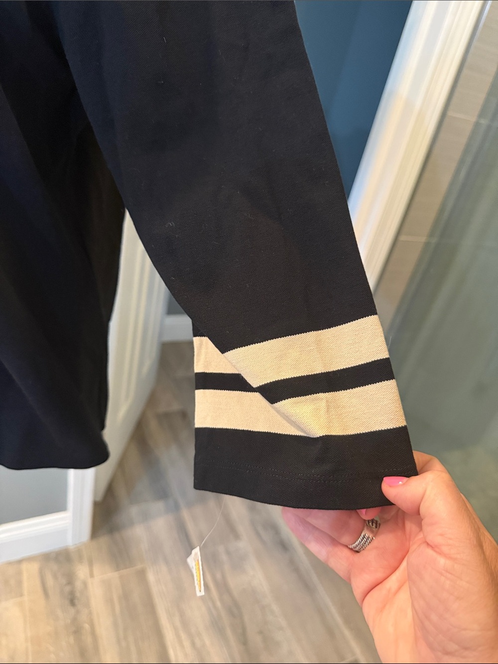 Vintage 90s Talbots Petites Black Striped Cuff Cardigan PL NWT - Picture 3 of 11